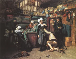 Le trousseau de la mariée, Bretagne, 1880